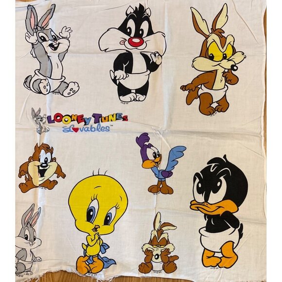 Vintage Looney Tunes Lovables 100% Cotton Fabric Panel - Picture 3 of 11